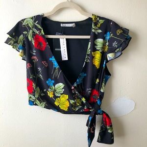 alice & olivia wrap crop top❣️